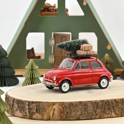 Autres décorations de Noël - Fiat 500 L 1968 Rouge Noël 1/18 - NOREV