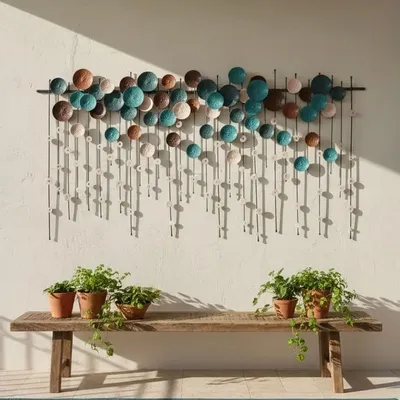Other wall decoration - Rain of Orbs: Handmade Metal and Color Layered Wall Decor - SARMAL DESIGN