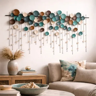Other wall decoration - Rain of Orbs: Handmade Metal and Color Layered Wall Decor - SARMAL DESIGN
