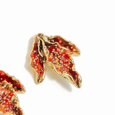 Bijoux - Boucles d'oreilles à clous Feuille de Mimosa - CÂPÂ JEWERLY