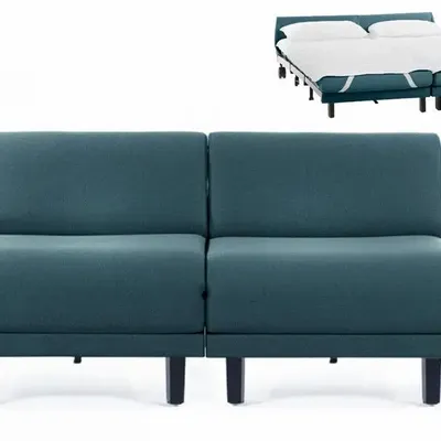 Fauteuils - Canapé lit Français 2 Places ROLLER DUO 140 SMALL sans accoudoirs : Coloris - Tissu / VERT AQUAMA - Filo - Vert - LIKOOLIS
