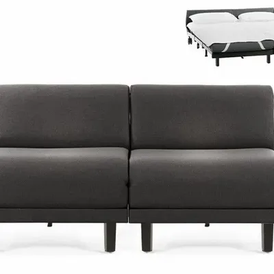 Fauteuils - Canapé lit Français 2/3 Places ROLLER DUO 160 SMALL sans accoudoirs : Coloris - Tissu / GRIS FONCé - Filo - Dark grey - LIKOOLIS