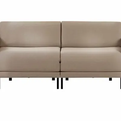 Fauteuils - Canapé lit Français 2 places BOSS DUO 140 MEDIUM accoudoirs amovibles : Coloris - Tissu / MARRON CHINé - Filo - Taupe - LIKOOLIS