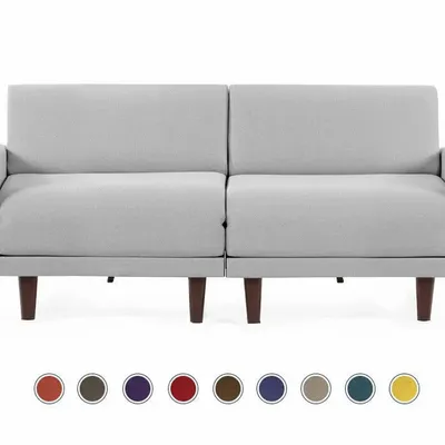 Armchairs - French sofa bed 2/3 places PACHA DUO 140 LARGE removable armrests : Colour - Fabric / LIGHT GREY - Filo - Light grey - LIKOOLIS