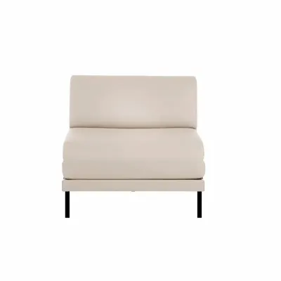 Armchairs - French 1-seater sofa bed BOSS 80 SMALL without armrests : Colour - LEATHER - White 010 - LIKOOLIS