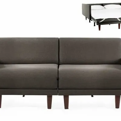 Fauteuils - Canapé lit Français 2/3places PACHA DUO 140 LARGE accoudoirs amovibles : Coloris - Tissu / GRIS FONCé - Filo - Dark grey - LIKOOLIS