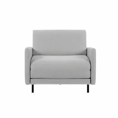 Fauteuils - Fauteuil lit Français 1 Place BOSS 80 LARGE accoudoirs amovibles et réversibles : Coloris - Cuir-artificiel / GRIS CLAIR - COMBI - PIERRE - LIKOOLIS