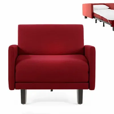 Armchairs - 1-seater French armchair bed ROLLER 80 LARGE removable armrests : Colour - Fabric / RED - FIlo - Red - LIKOOLIS