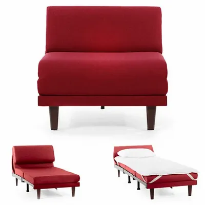 Armchairs - PACHA 70 SMALL 1-seater French armchair bed without armrests : Colour - Fabric / RED - FIlo - Red - LIKOOLIS