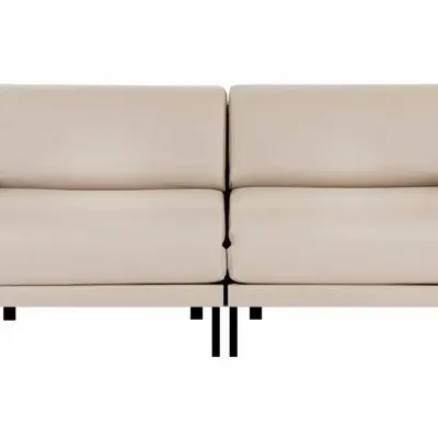 Armchairs - French 2/3 seater sofa bed BOSS DUO 160 MEDIUM removable armrests : Colour - Artificial leather / WHITE - Combi - WHITE - LIKOOLIS