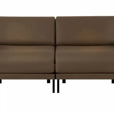 Fauteuils - Canapé lit Français 2 places BOSS DUO 140 LARGE accoudoirs amovibles : Coloris - CUIR - Taupe marron 0813 - LIKOOLIS