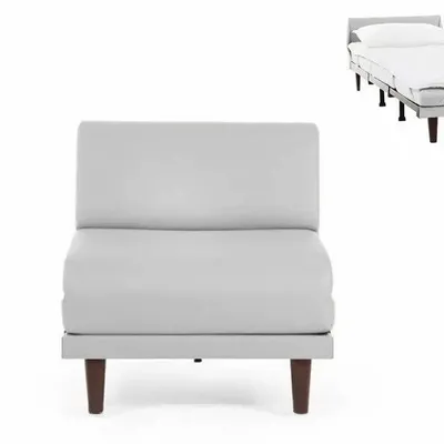 Armchairs - PACHA 80 SMALL 1-seater French armchair bed without armrests: Colour - Artificial-leather / LIGHT GREY - COMBI - STONE - LIKOOLIS