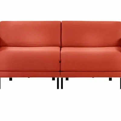 Fauteuils - Canapé lit Français 2/3 places BOSS DUO 160 MEDIUM accoudoirs amovibles : Coloris - Tissu / ORANGE - Filo - Orange - LIKOOLIS