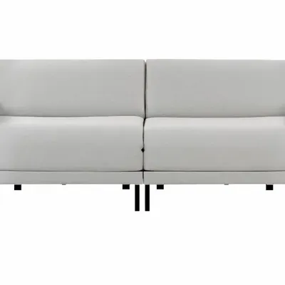 Armchairs - French 2/3 seater sofa bed BOSS DUO 160 MEDIUM removable armrests : Colour - Fabric / LIGHT GREY - Filo - Light grey - LIKOOLIS