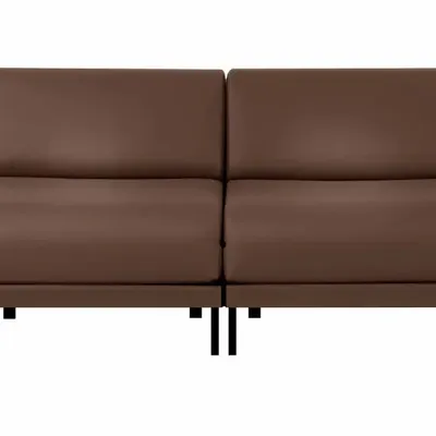 Armchairs - Design BOSS DUO 140 SMALL 2-seater French sofa bed without armrests : Colour - LEATHER - Taupe brown 0813 - LIKOOLIS