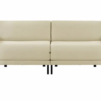 Armchairs - French 2/3 seater sofa bed BOSS DUO 160 MEDIUM removable armrests : Colour - Fabric / CASE - Filo - Marfil - LIKOOLIS