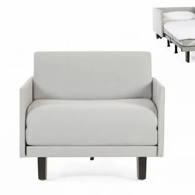 Fauteuils - Fauteuil lit Français 1 Place ROLLER 70 MEDIUM accoudoirs amovibles : Coloris - Tissu / GRIS CLAIR - Filo - Light grey - LIKOOLIS