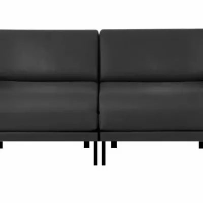 Armchairs - French 2-seater sofa bed BOSS DUO 140 LARGE removable armrests : Colour - Artificial leather / BLACK - COMBI - BLACK - LIKOOLIS
