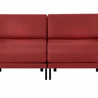 Armchairs - French 2-seater sofa bed BOSS DUO 140 LARGE removable armrests : Colour - Artificial leather / BLACK - COMBI - BLACK - LIKOOLIS