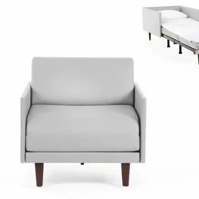 Armchairs - French 1-seater armchair bed PACHA 70 MEDIUM removable armrests : Colour - Artificial-leather / LIGHT GREY - COMBI - STONE - LIKOOLIS