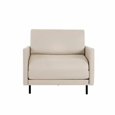 Fauteuils - Fauteuil lit Français 1 Place BOSS 70 LARGE accoudoirs amovibles : Coloris - Cuir-artificiel / BLANC - Combi - BLANC - LIKOOLIS
