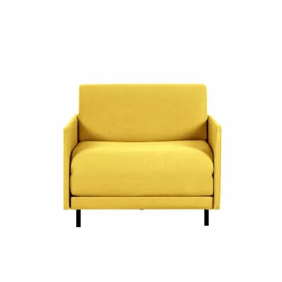 Fauteuils - Fauteuil lit Français 1 Place BOSS 80 MEDIUM accoudoirs amovibles : Coloris - Tissu / JAUNE MOUTARDE - Filo - Yellow - LIKOOLIS