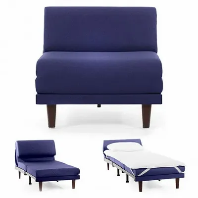 Fauteuils - Fauteuil lit Français 1 Place PACHA 70 SMALL sans accoudoirs : Coloris - Tissu / BLEU MARINE - Filo - Blue - LIKOOLIS