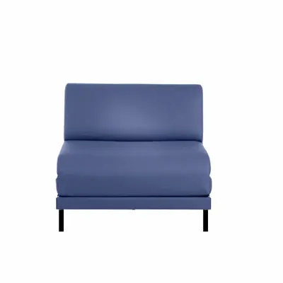 Armchairs - French 1-seater armchair bed BOSS 70 SMALL without armrests: Colour - Artificial-leather / NAVY - Combi - DARK BLUE - LIKOOLIS