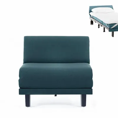 Armchairs - French 1-seater armchair ROLLER 80 SMALL without armrests : Colour - Fabric / AQUAMA GREEN - Filo - Green - LIKOOLIS