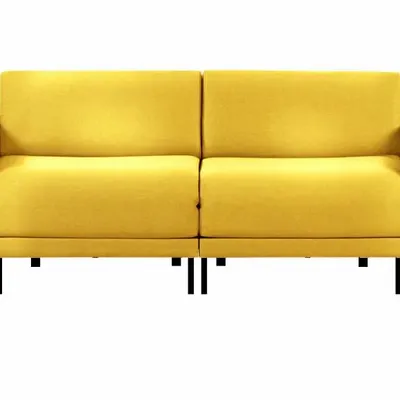 Fauteuils - Canapé lit Français 2/3 places BOSS DUO 160 MEDIUM accoudoirs amovibles : Coloris - Tissu / JAUNE MOUTARDE - Filo - Yellow - LIKOOLIS