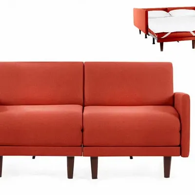 Armchairs - PACHA DUO 160 LARGE French sofa bed 2/3 seater removable armrests : Colour - Fabric / ORANGE - Filo - Orange - LIKOOLIS
