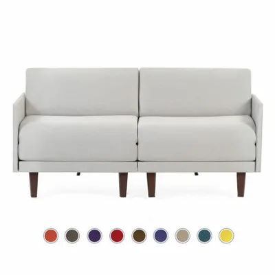 Armchairs - French sofa bed 2Seater ROLLER DUO 140 MEDIUM removable armrests : Colour - Fabric / LIGHT GREY - Filo - Light grey - LIKOOLIS