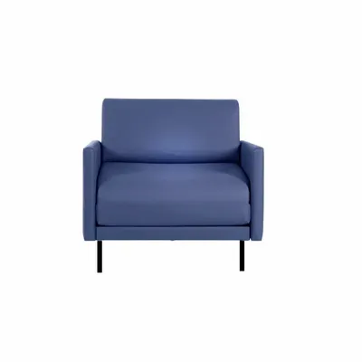 Armchairs - French 1-seater armchair bed BOSS 70 LARGE removable armrests : Colour - LEATHER - Blue 0857 - LIKOOLIS