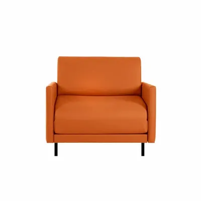 Fauteuils - Fauteuil lit Français 1 Place BOSS 80 LARGE accoudoirs amovibles et réversibles : Coloris - CUIR - Orange 0837 - LIKOOLIS