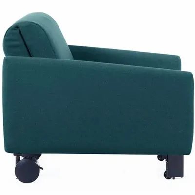 Fauteuils - Fauteuil lit Français 1 Place ROLLER 80 LARGE accoudoirs amovibles : Coloris - Tissu / VERT AQUAMA - Filo - Vert - LIKOOLIS
