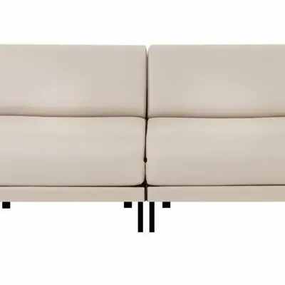 Armchairs - French 2-seater sofa bed Design BOSS DUO 140 SMALL without armrests: Colour - Artificial-leather / WHITE - Combi - WHITE - LIKOOLIS