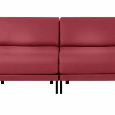 Armchairs - French 2-seater sofa bed Design BOSS DUO 140 SMALL without armrests: Colour - Artificial-leather / WHITE - Combi - WHITE - LIKOOLIS