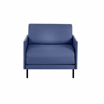 Armchairs - French 1-seater armchair bed BOSS 70 MEDIUM with removable armrests: Colour - LEATHER - Blue 0857 - LIKOOLIS
