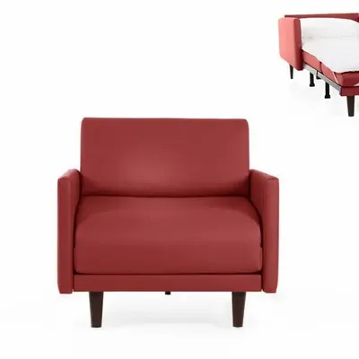 Armchairs - PACHA 1 Seater French Armchair Bed 80 LARGE removable armrests: Colour - Brunei Velvet / 38 - ALMOND GREEN - LIKOOLIS