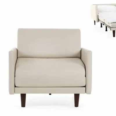 Armchairs - PACHA 1 Seater French Armchair Bed 80 LARGE removable armrests: Colour - Brunei Velvet / 38 - ALMOND GREEN - LIKOOLIS