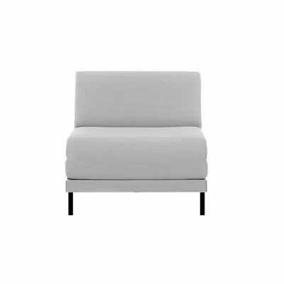 Armchairs - French 1-seater armchair bed BOSS 70 SMALL without armrests : Colour - Artificial-leather / LIGHT GREY - COMBI - STONE - LIKOOLIS