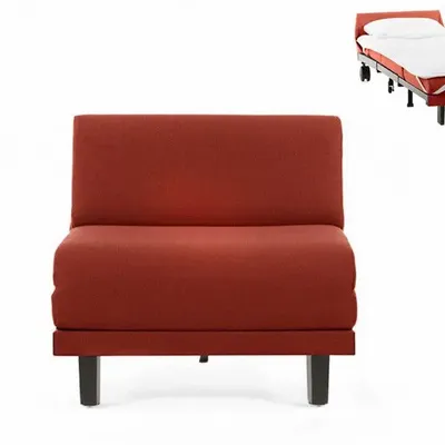 Fauteuils - Fauteuil convertible Français 1 Place ROLLER 70 SMALL sans accoudoirs : Coloris - Tissu / ORANGE - Filo - Orange - LIKOOLIS