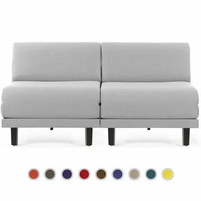 Fauteuils - Canapé lit Français 2/3 Places ROLLER DUO 160 SMALL sans accoudoirs : Coloris - Velours Brunei / 33 - BLEU CANARD - LIKOOLIS