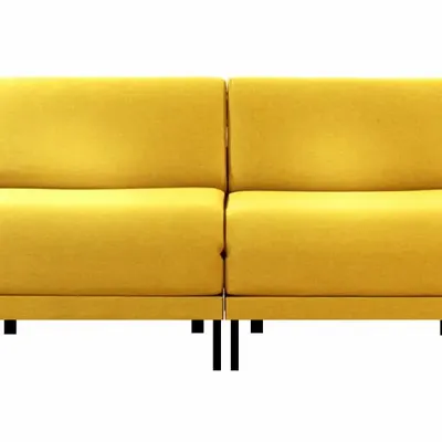 Armchairs - Design BOSS DUO 140 SMALL 2-seater French sofa bed without armrests : Colour - Fabric / MUSTARD YELLOW - Filo - Yellow - LIKOOLIS