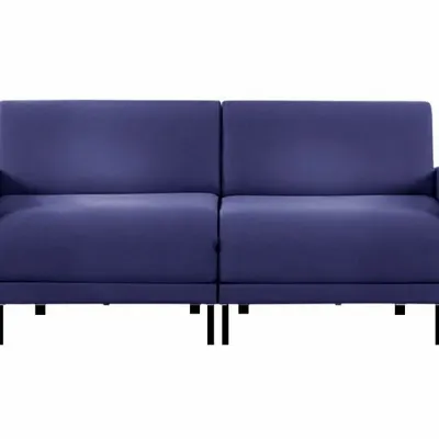 Fauteuils - Canapé lit Français 2 places BOSS DUO 140 LARGE accoudoirs amovibles : Coloris - Tissu / BLEU MARINE - Filo - Blue - LIKOOLIS