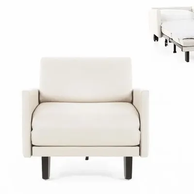 Fauteuils - Fauteuil lit Français 1 Place ROLLER 80 LARGE accoudoirs amovibles : Coloris - Velours Brunei / 38 - VERT AMANDE - LIKOOLIS