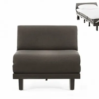 Fauteuils - Fauteuil convertible Français 1 Place ROLLER 70 SMALL sans accoudoirs : Coloris - Tissu / GRIS FONCé - Filo - Dark grey - LIKOOLIS