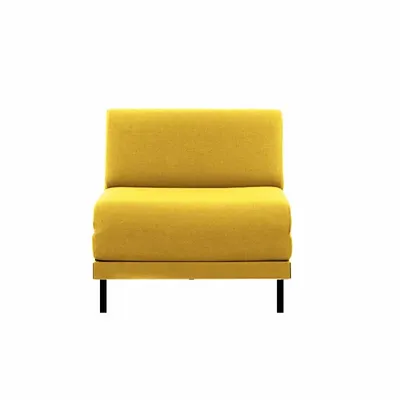 Armchairs - French 1-seater sofa bed BOSS 80 SMALL without armrests : Colour - Fabric / MUSTARD YELLOW - Filo - Yellow - LIKOOLIS