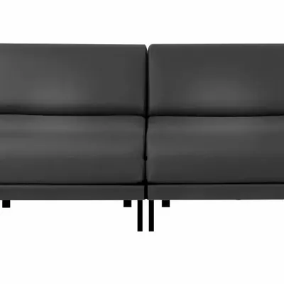 Armchairs - French 2-seater sofa bed BOSS DUO 160 SMALL without armrests : Colour - Artificial-leather / BLACK - COMBI - BLACK - LIKOOLIS