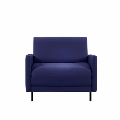 Fauteuils - Fauteuil lit Français 1 Place BOSS 70 LARGE accoudoirs amovibles : Coloris - Tissu / BLEU MARINE - Filo - Blue - LIKOOLIS